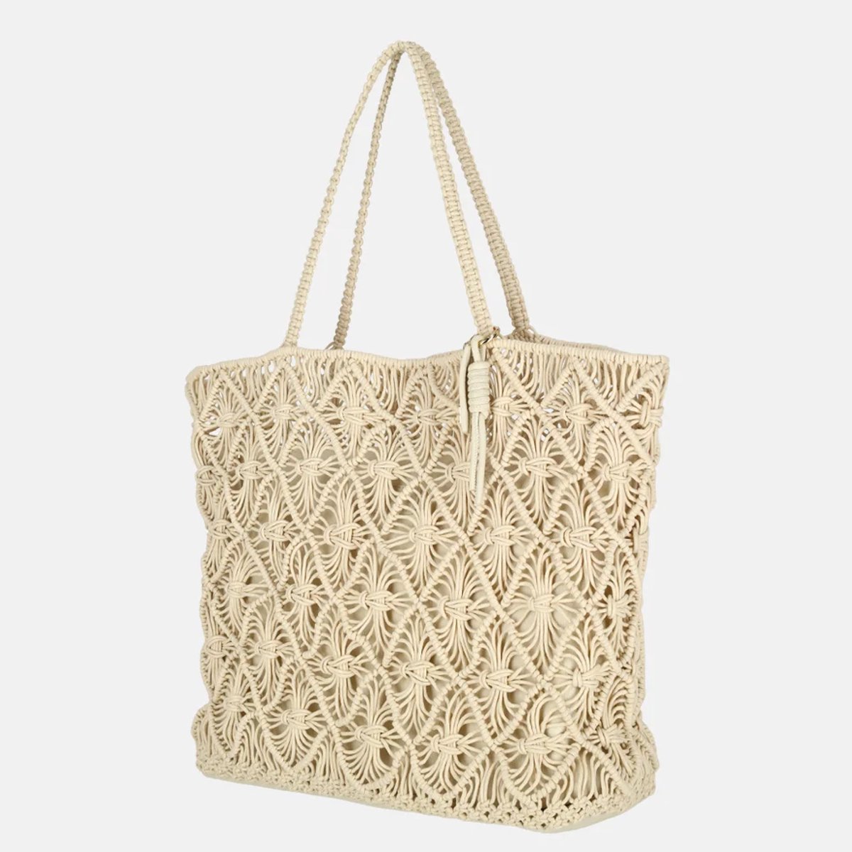Laurent David Babette shopper gehaakt white