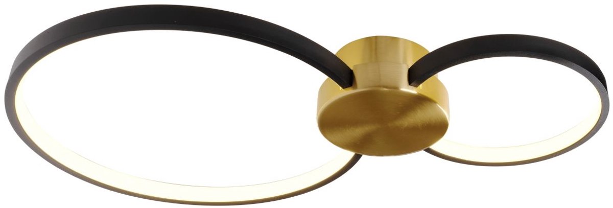Kosilum - Alisa - Wandlamp - Messing en zwart - Aluminium en siliconen