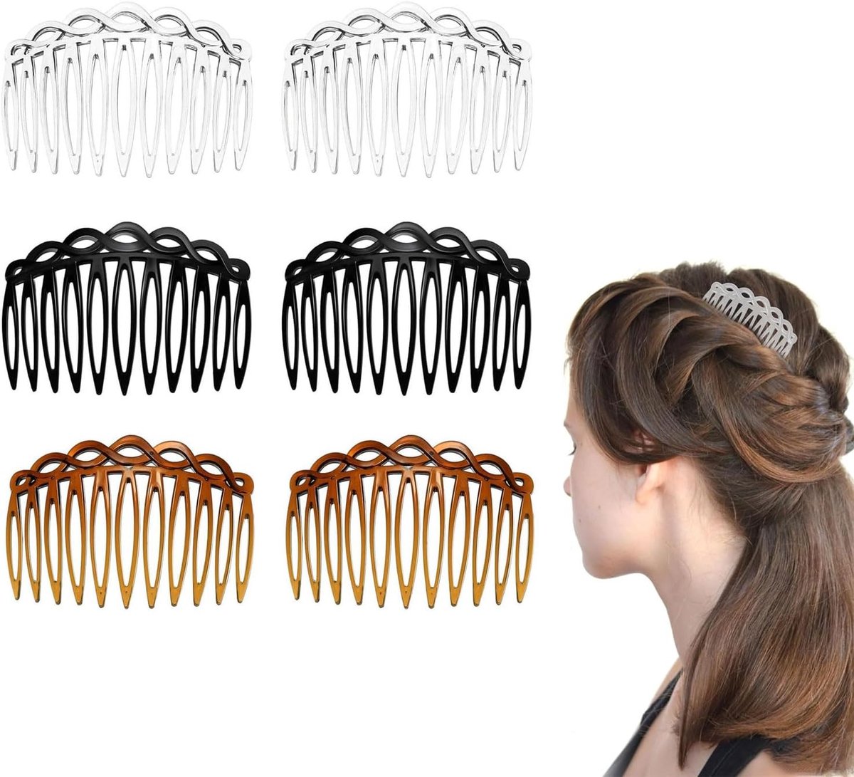 Zijkammen Set - Haaraccessoires Vrouwen - Bruiloft Styling - Antistatisch Ontwerp - 6 Stuks