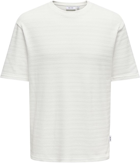 Only & Sons T-shirt Onsgivo Reg 12 SS Crew Knit Noos 22031761 Cloud Dancer Homme Taille - M