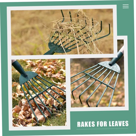 Blad Harken - Tuin Harken - Bladeren Verzamelen - Stevige Metalen Tanden - 32x30x5 cm - As Shown — afbeelding 5