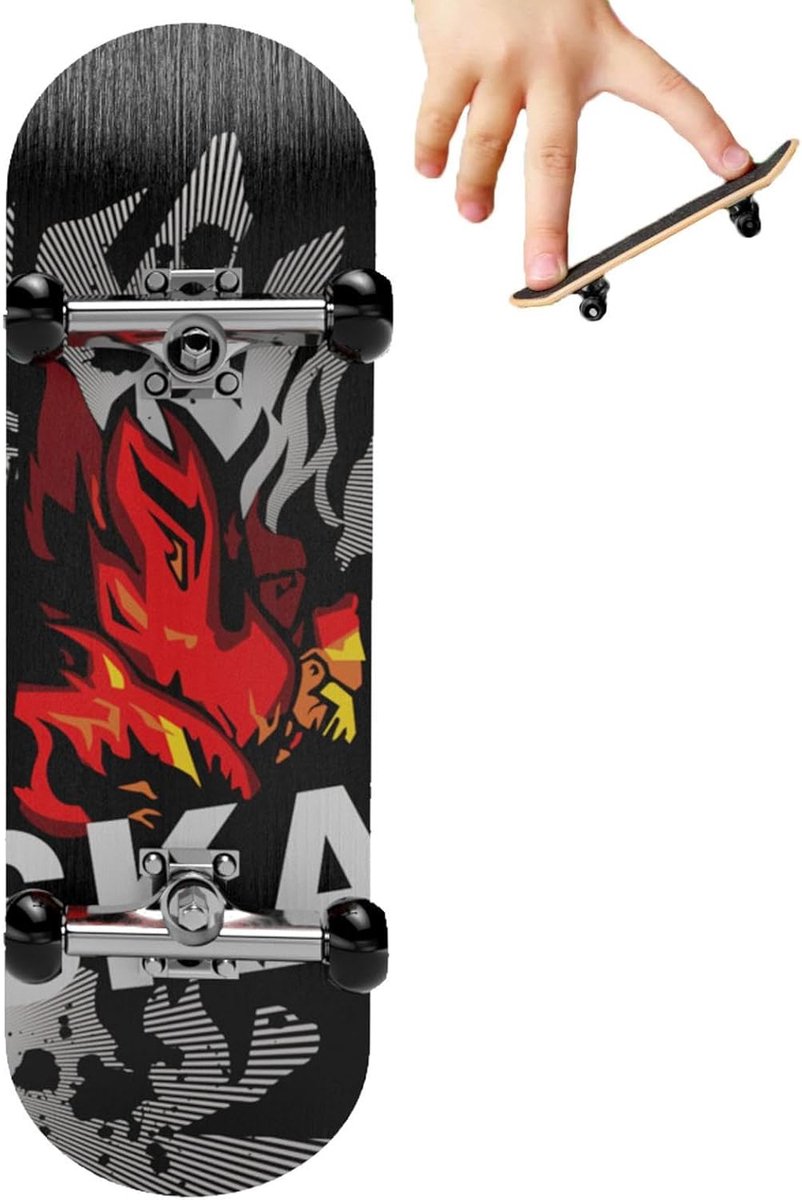 Mini Skateboards Vinger Speelgoed Trucs Oefenen Echte Lagerwielen 9.9 Cm Lang Vlam
