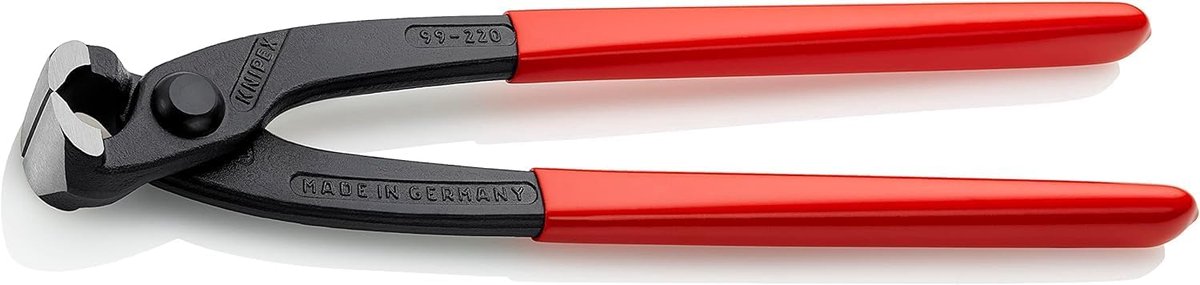 Moniertang Vlechtertang - Rabattang - Betonijzer Vlechten - Ergonomische Grepen - 220 mm - Rood