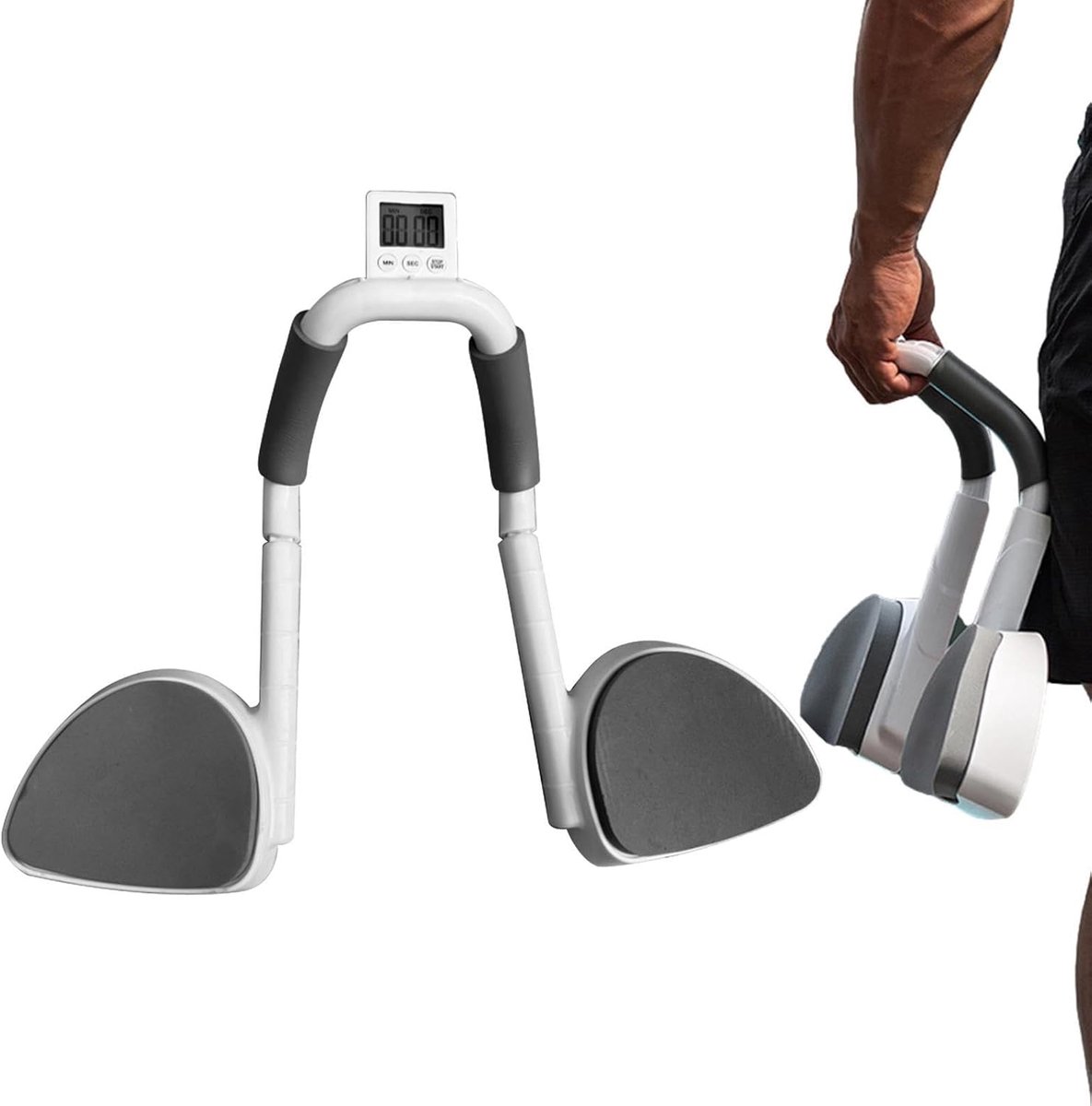 Planktrainer Core Trainer - Buikspier Trainer - Thuis Fitness - Met Timer Functie - 31x22x12 cm - Grijs