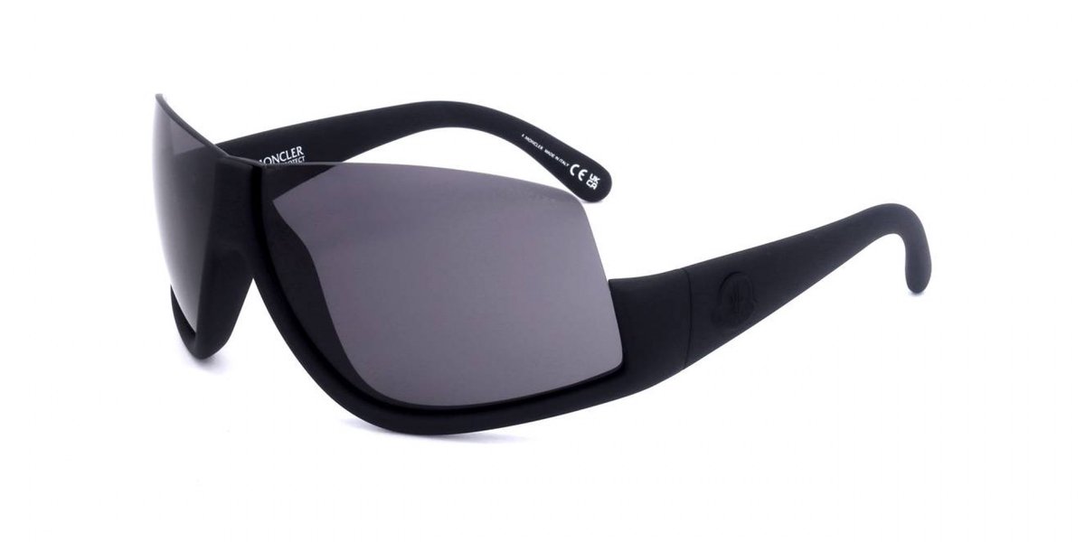 Moncler VYZER ML0269 SHINY BLACK/DARK GREY 0/0/125 Unisex Zonnebrillen