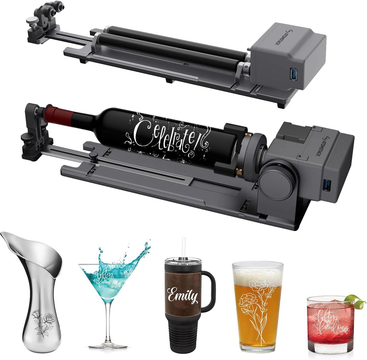 Laser Roterende Accessoires - Graveer Rol Klauwplaat - Onregelmatig Graveren - Intelligente Herkenning - 0-120mm Diameter