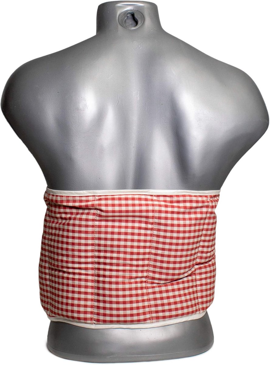 Warmtekussen 7 kamers - Traagschuim kussen - Ontspanning thuis - Verstelbare sluiting - 34 x 25 cm - Rood-wit