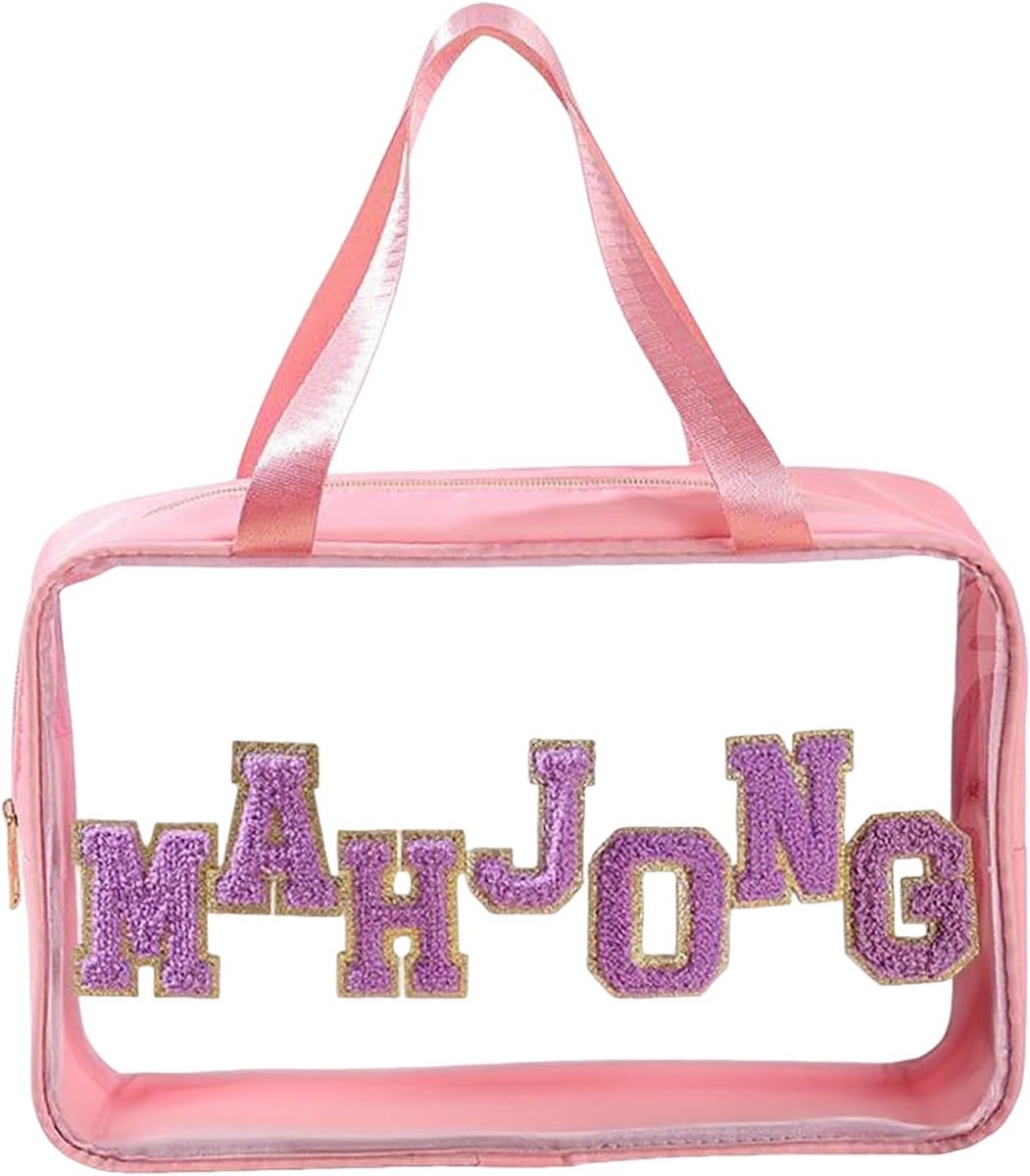 Mahjong Opbergtas - Mahjong Koffer - Spel Transport - Met Rits - 32x21.5cm - Transparant
