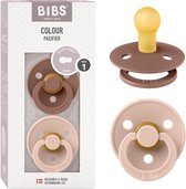 BIBS Colour Fopspeen - 0-6 mnd - 2-pack - Rond - Woodchuck/Blush