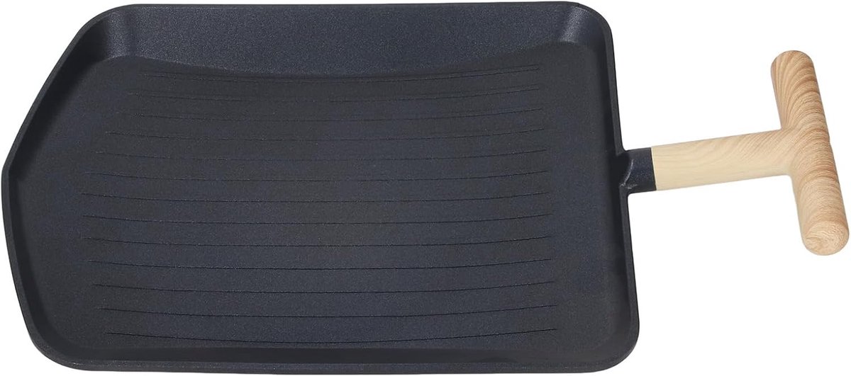 Grillpan Aluminiumlegering - Anti-aanbakplaat - Binnen en buiten koken - Superieure warmteverdeling - 29 x 48 x 7 cm