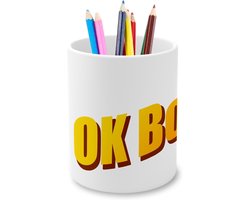 Potloodhouder Keramiek - Bureau Organizer - Bureau Opruimen - Grappige Tekst - 82 cm Diameter - Ok Boomer