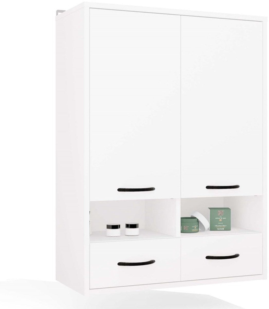 Badkamer Hangkast NINA W2D2P2S met 2 Lades - Mat Wit | 66x90x30 cm