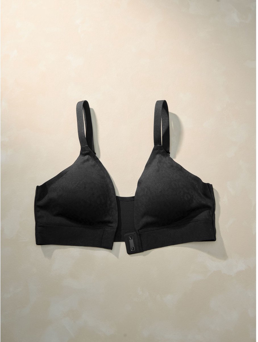 Next Dames - Adaptive Animal Jaquard Bralette - Zwart Black