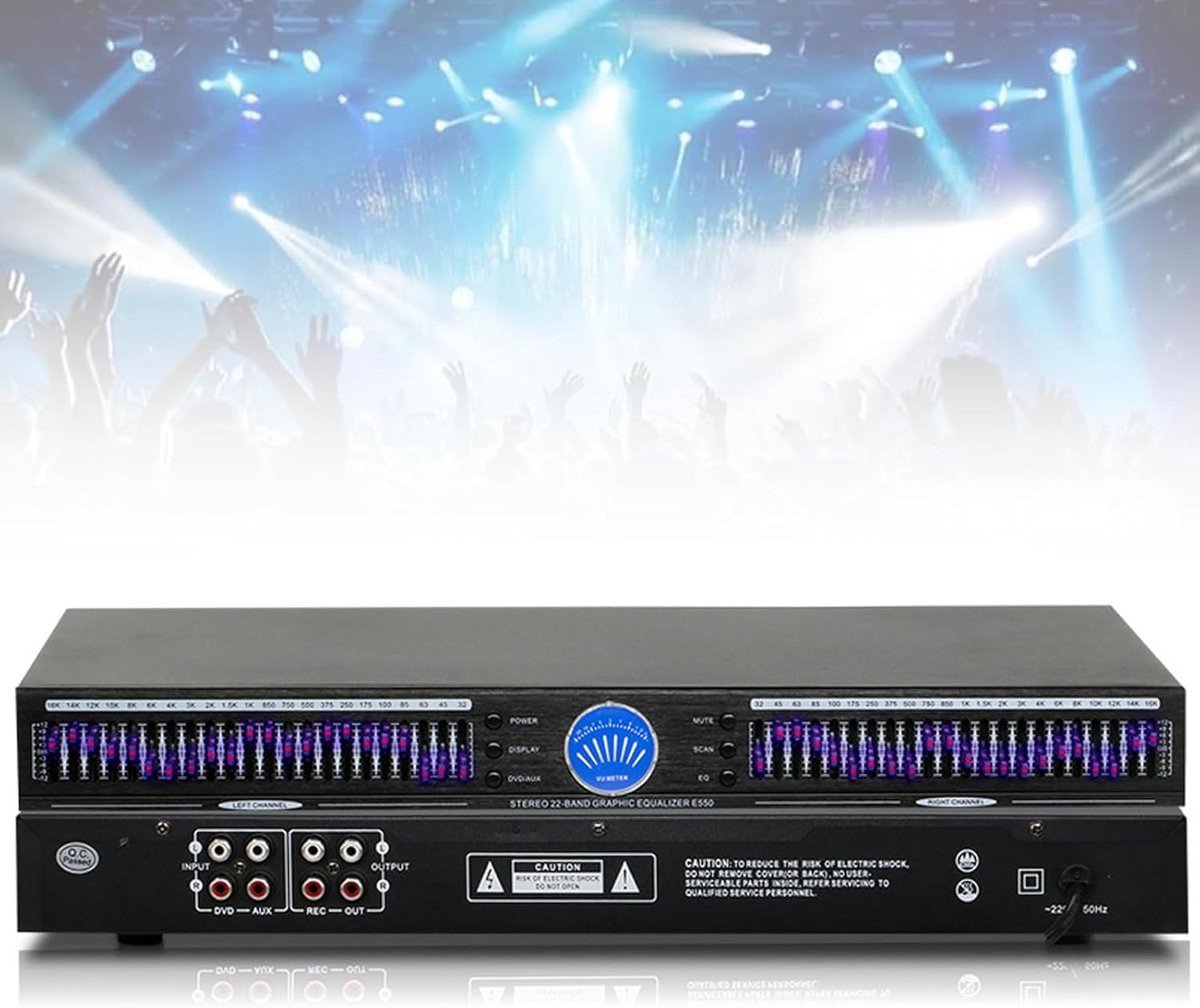 Audio Equalizer - Geluidsregelaar - Muziekoptimalisatie - 22 Bands Instelbaar - 43cm Breed