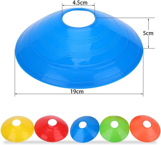 Markeerhoedjes Set - Sport Kegels - Training Snelheid - Duurzaam PE Materiaal - 5cm Hoog - Rood van Merkloos — afbeelding 5