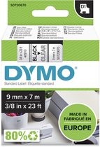 DYMO originele D1 labels | Zwarte Tekst op Doorzichtig Label | 9 mm x 7 m | zelfklevende etiketten voor de LabelManager labelprinter | gemaakt in Europa