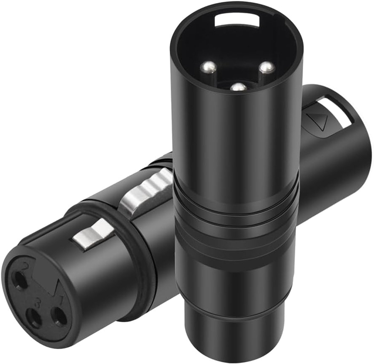 XLR Adapter Set - Audio Verlenger - Microfoon Aansluiten - Duurzaam Metaal - 2-Pack - Zwart