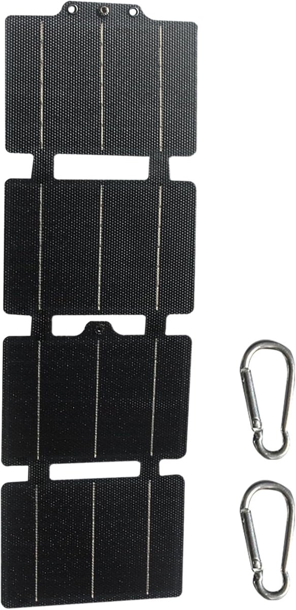 Draagbare Zonneoplader - Opvouwbaar Laadstation - Outdoor Opladen - Hoge Efficiëntie 30W - 21 x 14.5 x 3 cm - Zwart