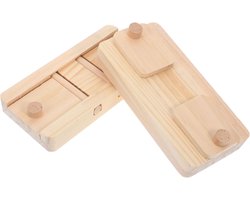 Houten Voederbox - Knaagdier Speelgoed - Interactief Voeren - Stimuleert Zoekgedrag - 165 x 8 cm - Beige