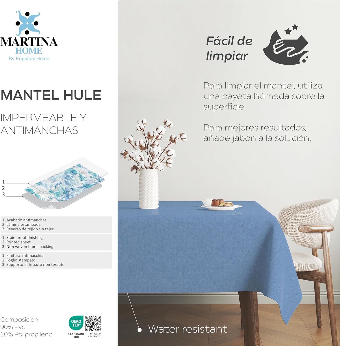 Waterdicht Tafelkleed 220 x 140 cm - Elegant Tafelzeil voor Eetkamer en Keuken