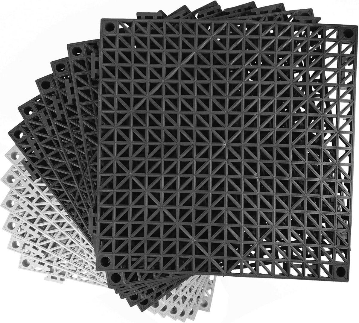 Modulaire antislip rubberen vloertegels voor binnen en buiten - 12 stuks