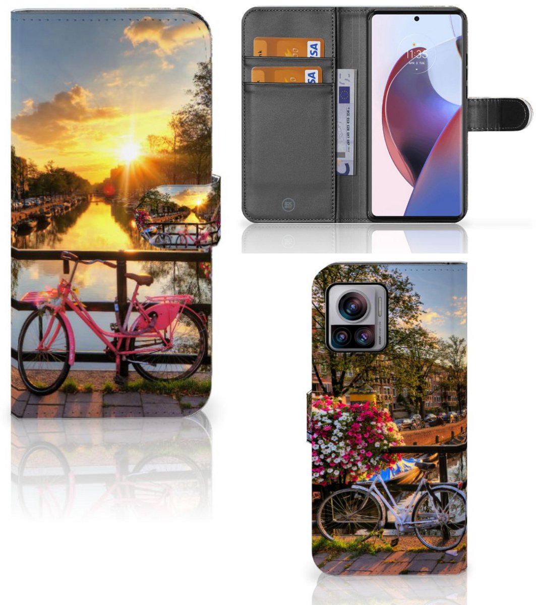 Book Case voor Motorola Edge 30 Ultra Flip Cover Amsterdamse Grachten