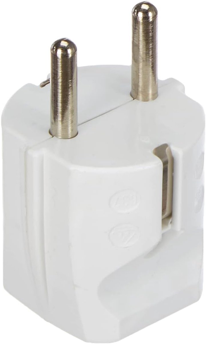 Schuko-stekker met knikbescherming 250V 16A - Wit