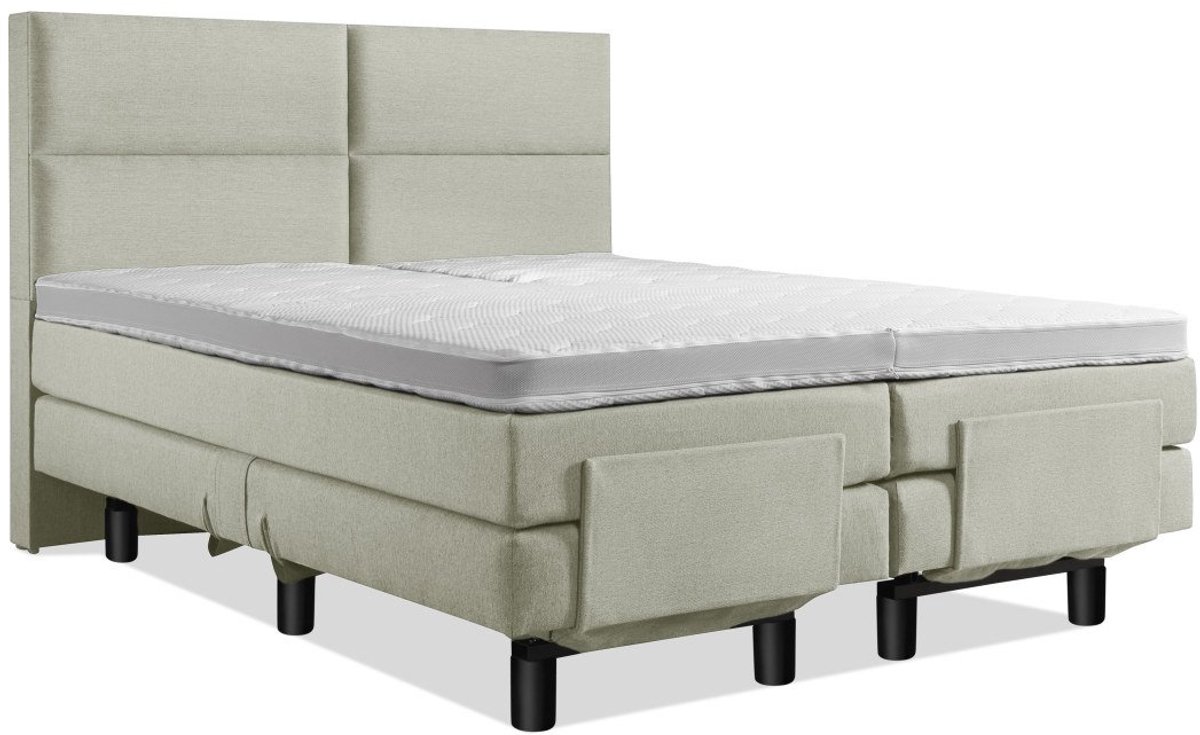 Elektrische Boxspring - Incl. 4-Vaks Hoofdbord - 2-Persoons - 180x210 cm - Groen - Zonder 