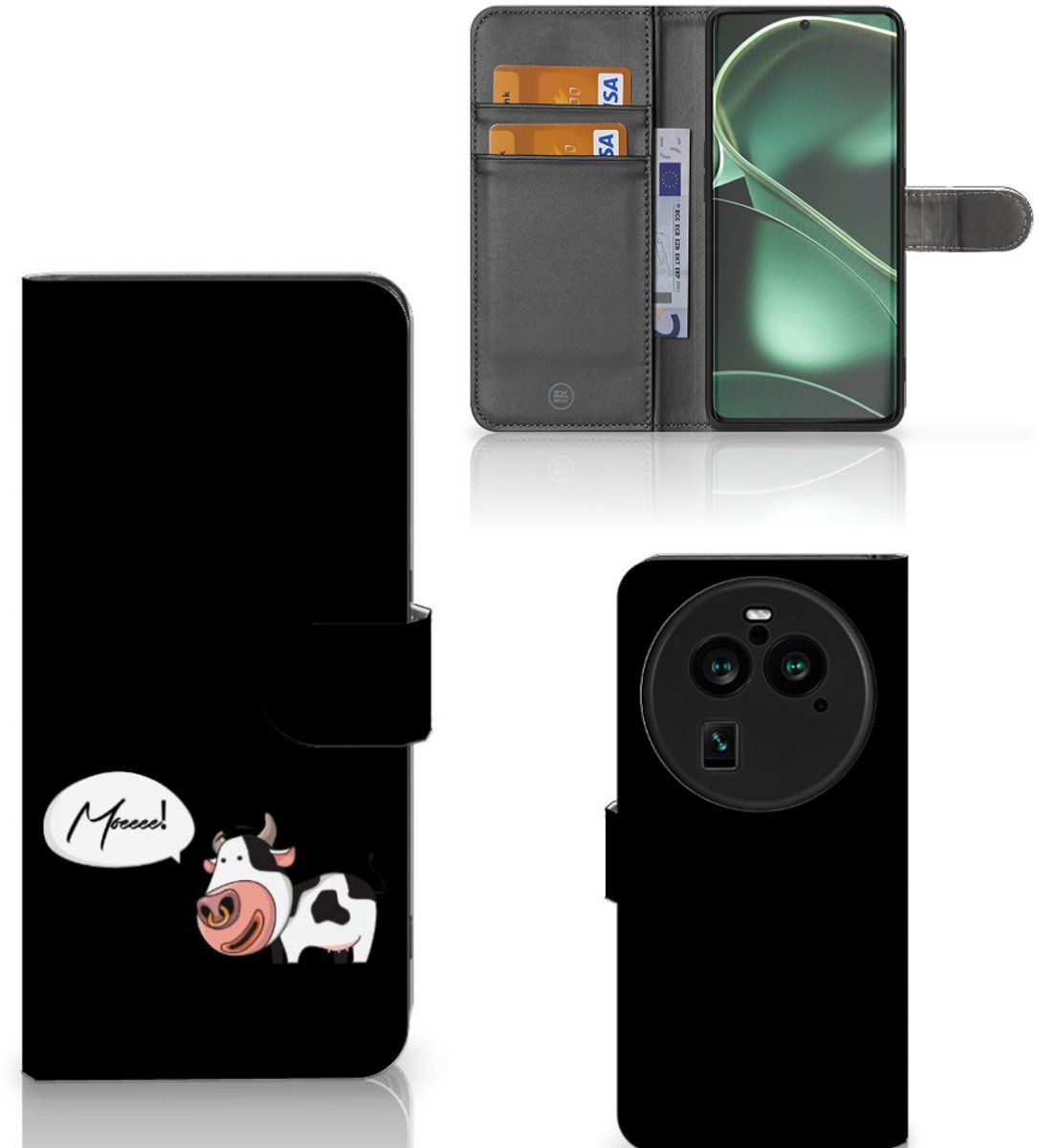 Book Case voor OPPO Find X6 Pro Leuk Hoesje Cow