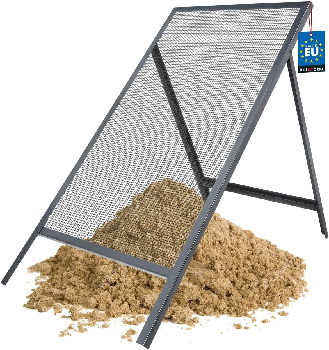 Doorwerpzeef 60 x 120 cm - staal, tuinzeef, compostrooster voor grond
