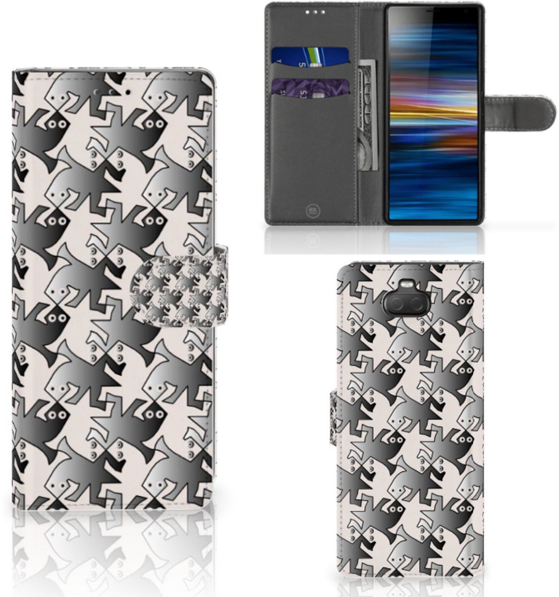 Book Case voor Sony Xperia 10 Telefoonhoesje met Pasjes Salamander Grey