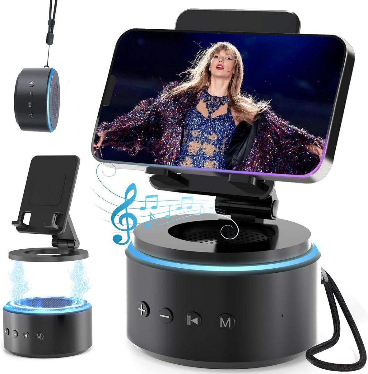 Cadeaus voor mannen - Bluetooth-luidspreker met telefoonstandaard, grappige muziekbox en gadgets voor hem