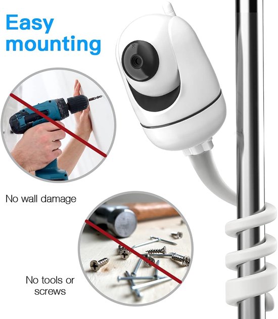 Flexibele Twist Mount voor Babyfoon Camera, Wall Mount Beugel Home Security Camera Houder van Sure Basics — afbeelding 3