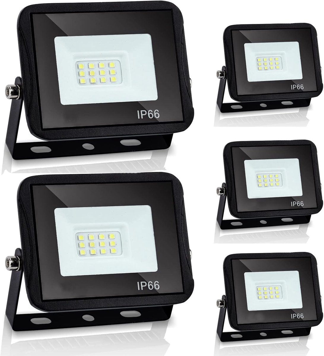 Led Schijnwerper Buiten - 20W, 2400 Lumen, Warmwit, IP66, Set van 5