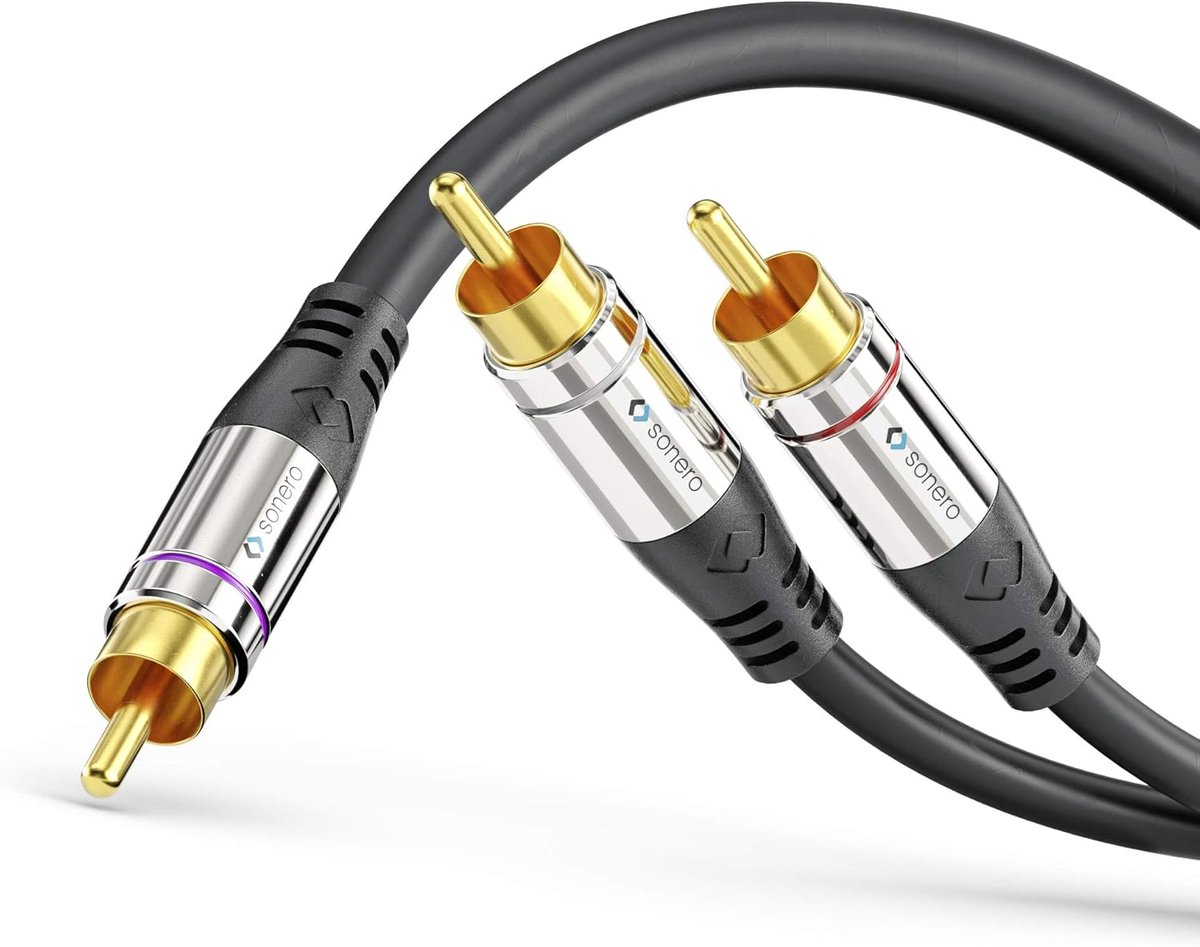 10,0 m RCA naar 2 x RCA Y-kabel voor subwoofer - Perfecte audioverbinding