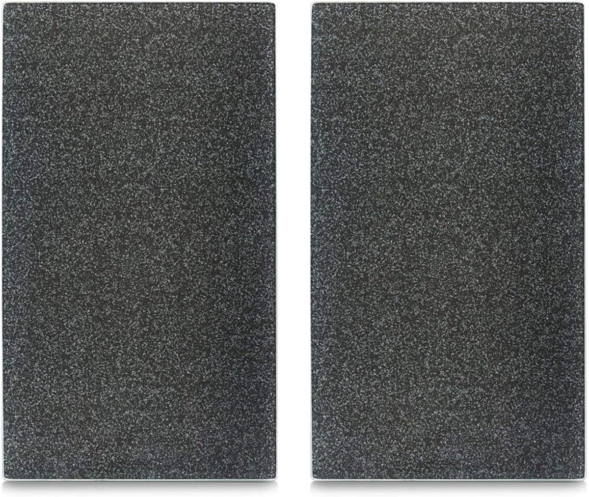 Fornuisafdek- en Snijplaten Set - Graniet, 2-Delige - Antraciet Glas
