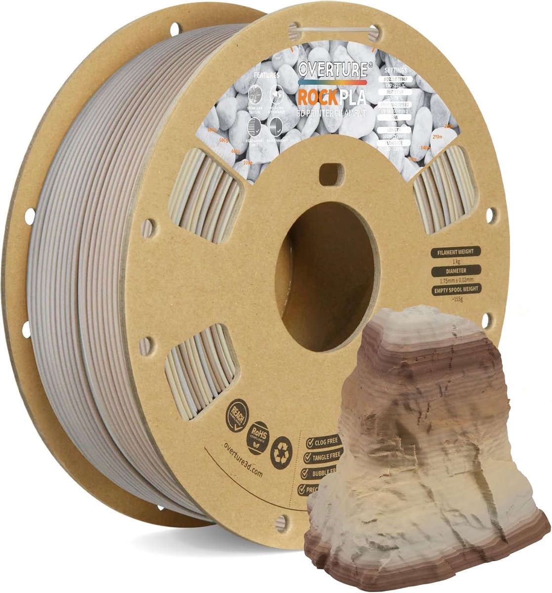 PLA-filament 1,75 mm - 1 kg spoel voor 3D-printer - Hoge nauwkeurigheid