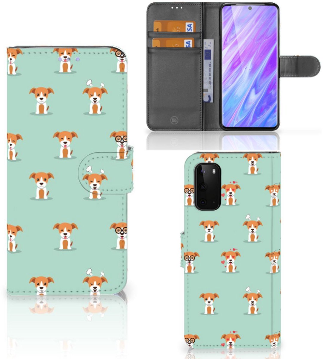 Samsung Galaxy S20 Telefoonhoesje met Pasjes Pups