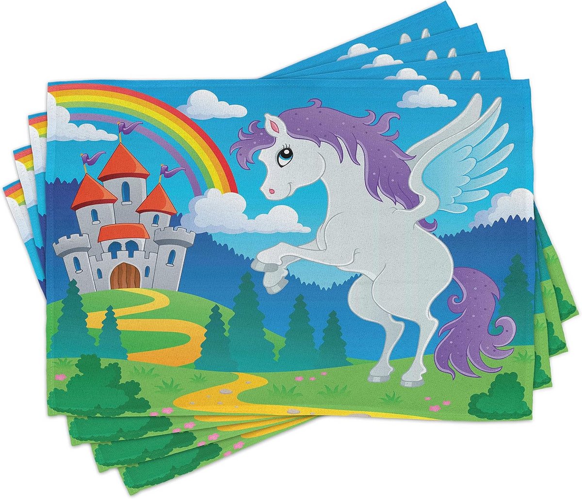 Kleurrijke Wasbare Stoffen Placemat Set van 6 voor Eettafel