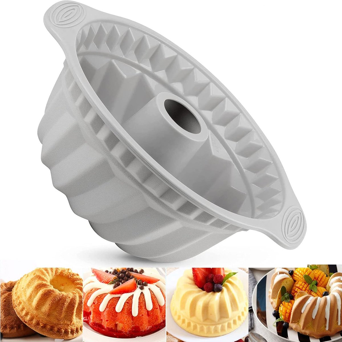 Ronde Cakevorm met Handgrepen 24 cm - Antiaanbaklaag voor Perfecte Taarten