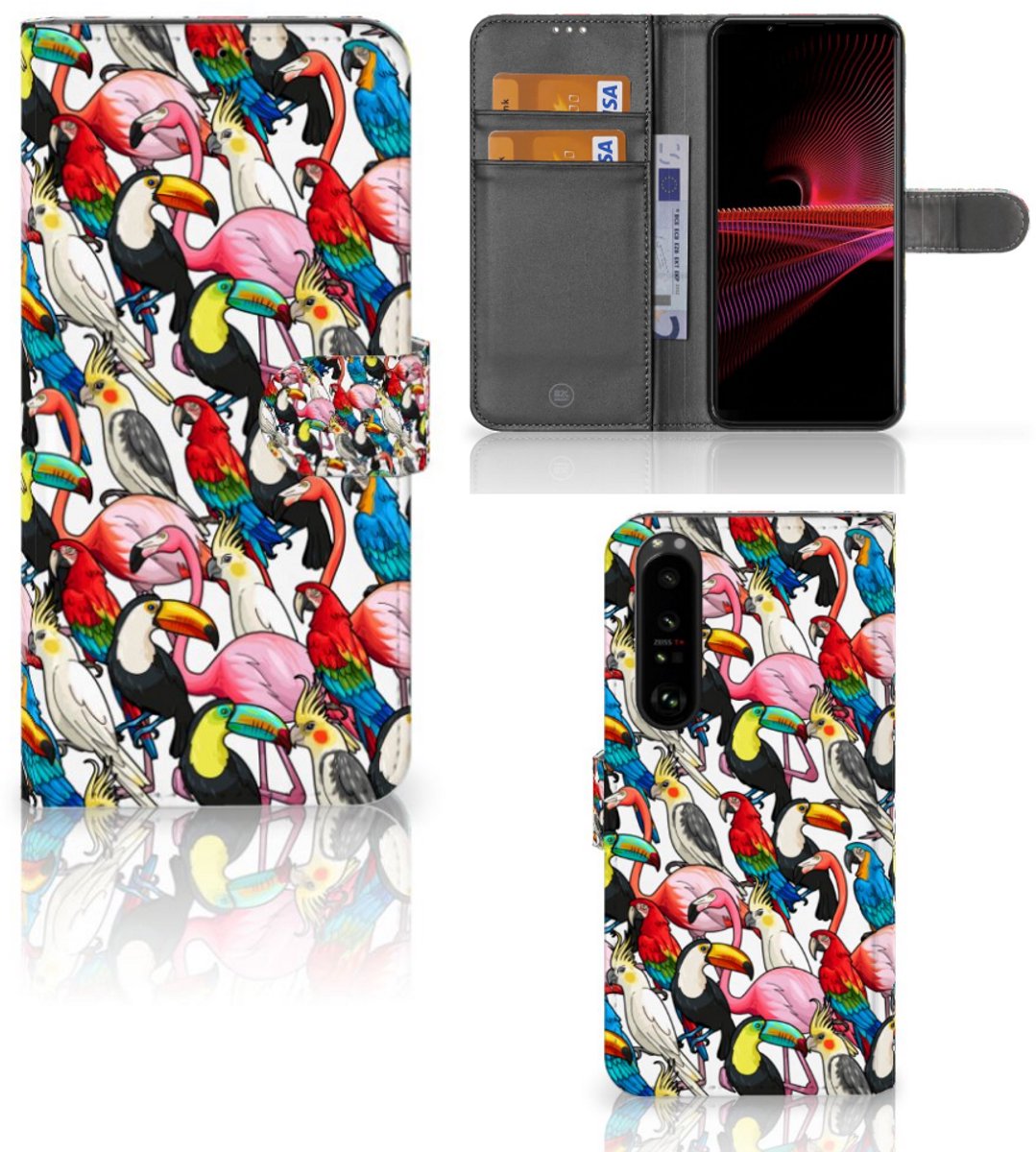 Sony Xperia 1 III Telefoonhoesje met Pasjes Birds