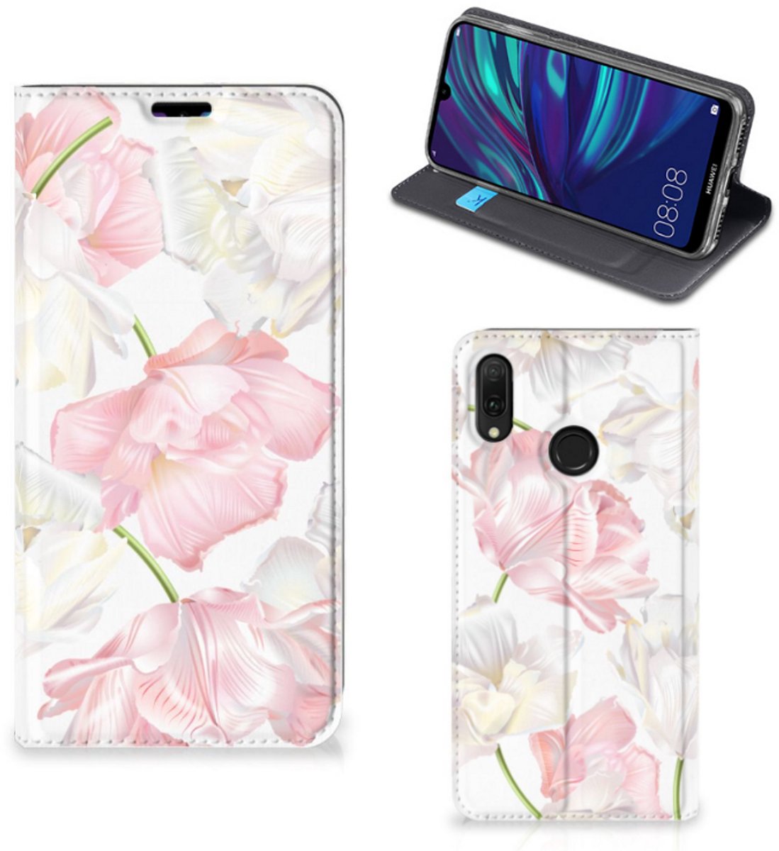 Huawei Y7 hoesje Y7 Pro (2019) Smart Cover Lovely Flowers