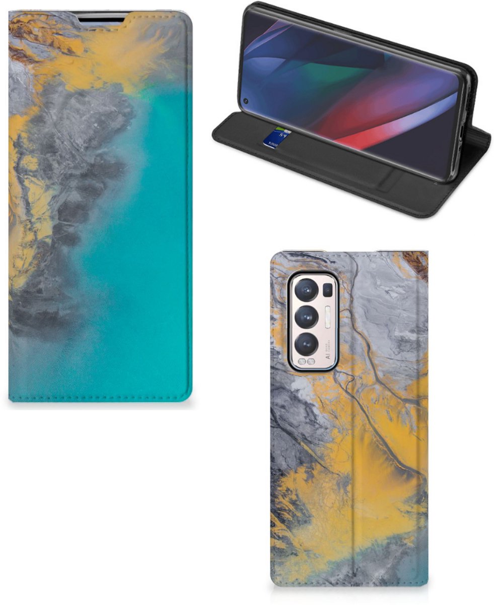 OPPO Find X3 Neo Standcase Marble Blue Gold