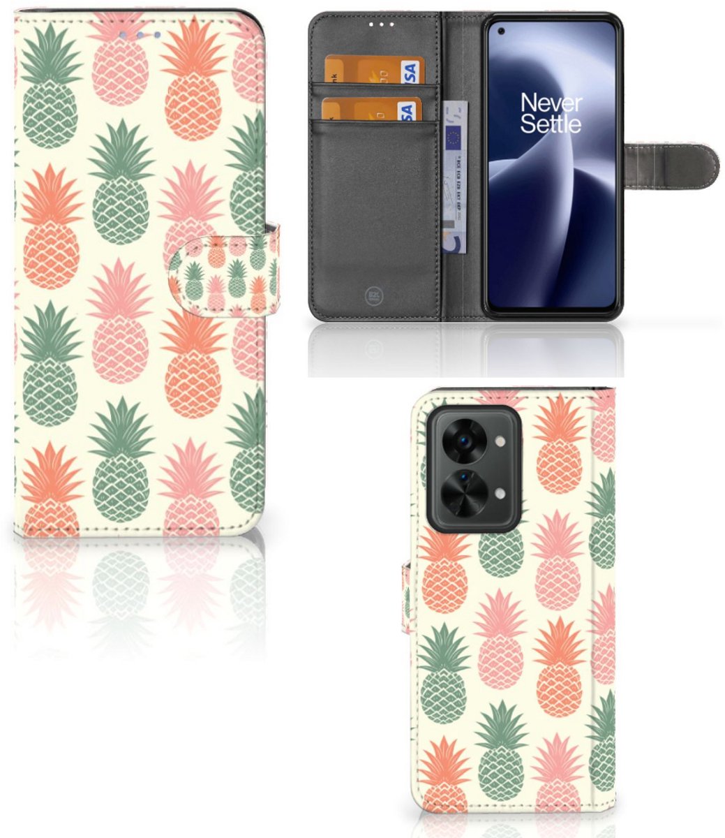 OnePlus Nord 2T Book Cover Ananas