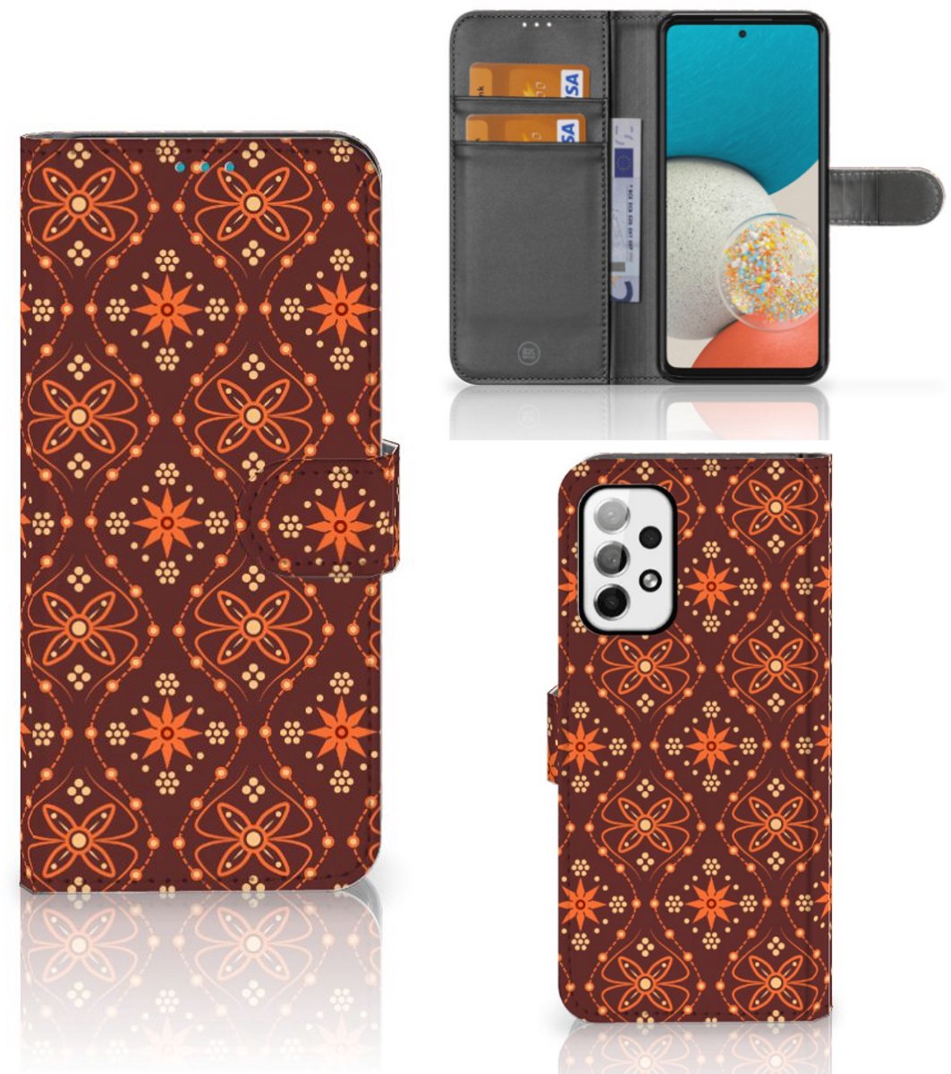 Samsung Galaxy A73 5G Telefoon Hoesje Batik Brown