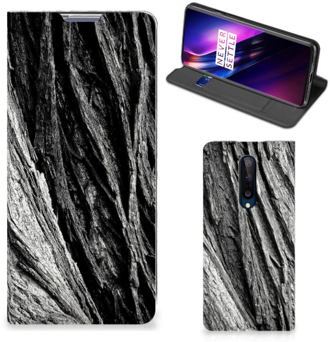 Book Wallet Case OnePlus 8 Boomschors Grijs