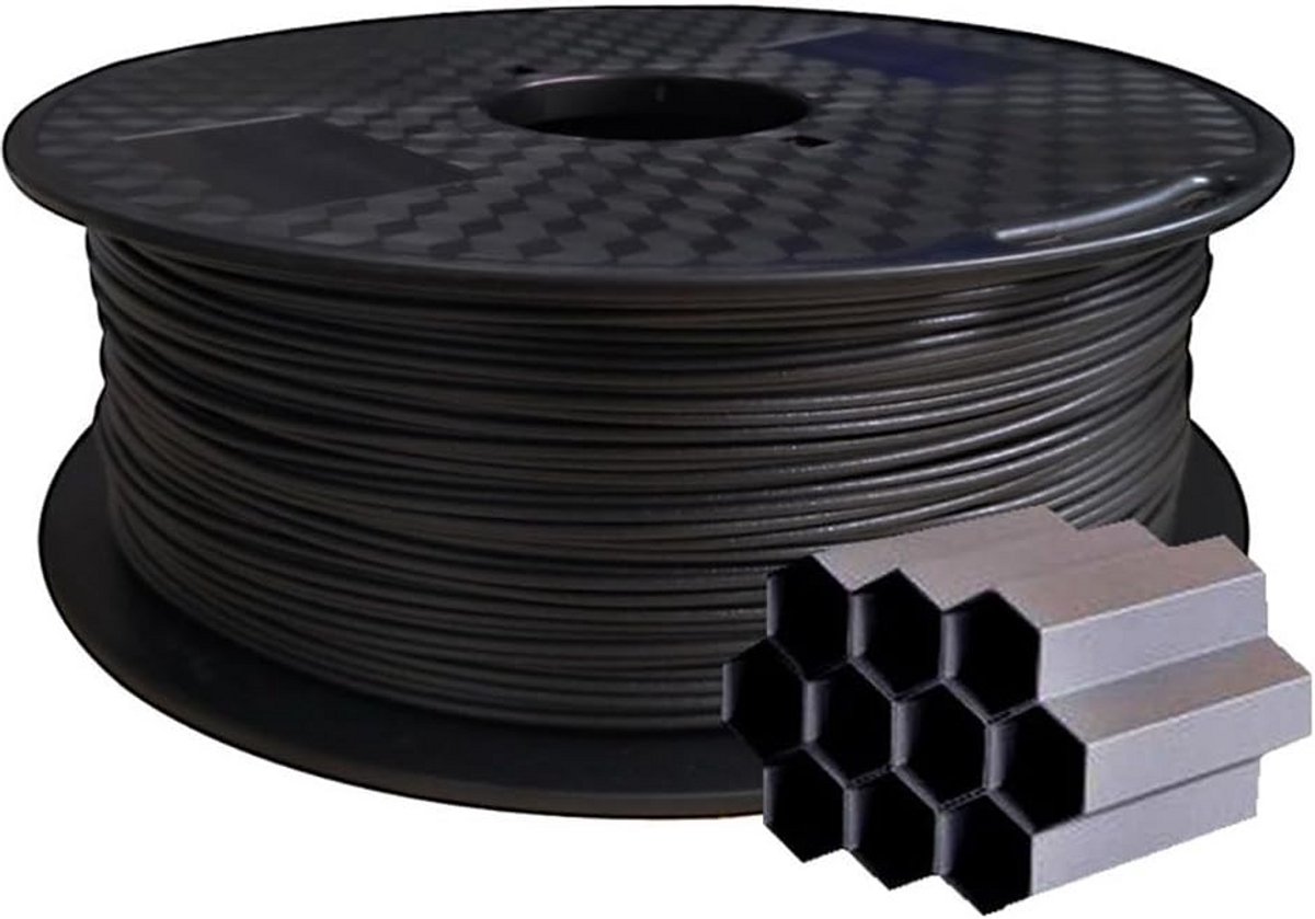 PETG Koolstofvezel 3D Printer Filament 1.75mm Zwart 1KG