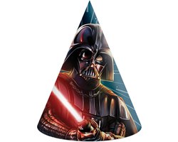 Chapeaux de fête Star Wars Galaxy - 6 pièces - Modèle cône - Chapeau de fête en papier - Accessoire de déguisement - Pour anniversaires et fêtes