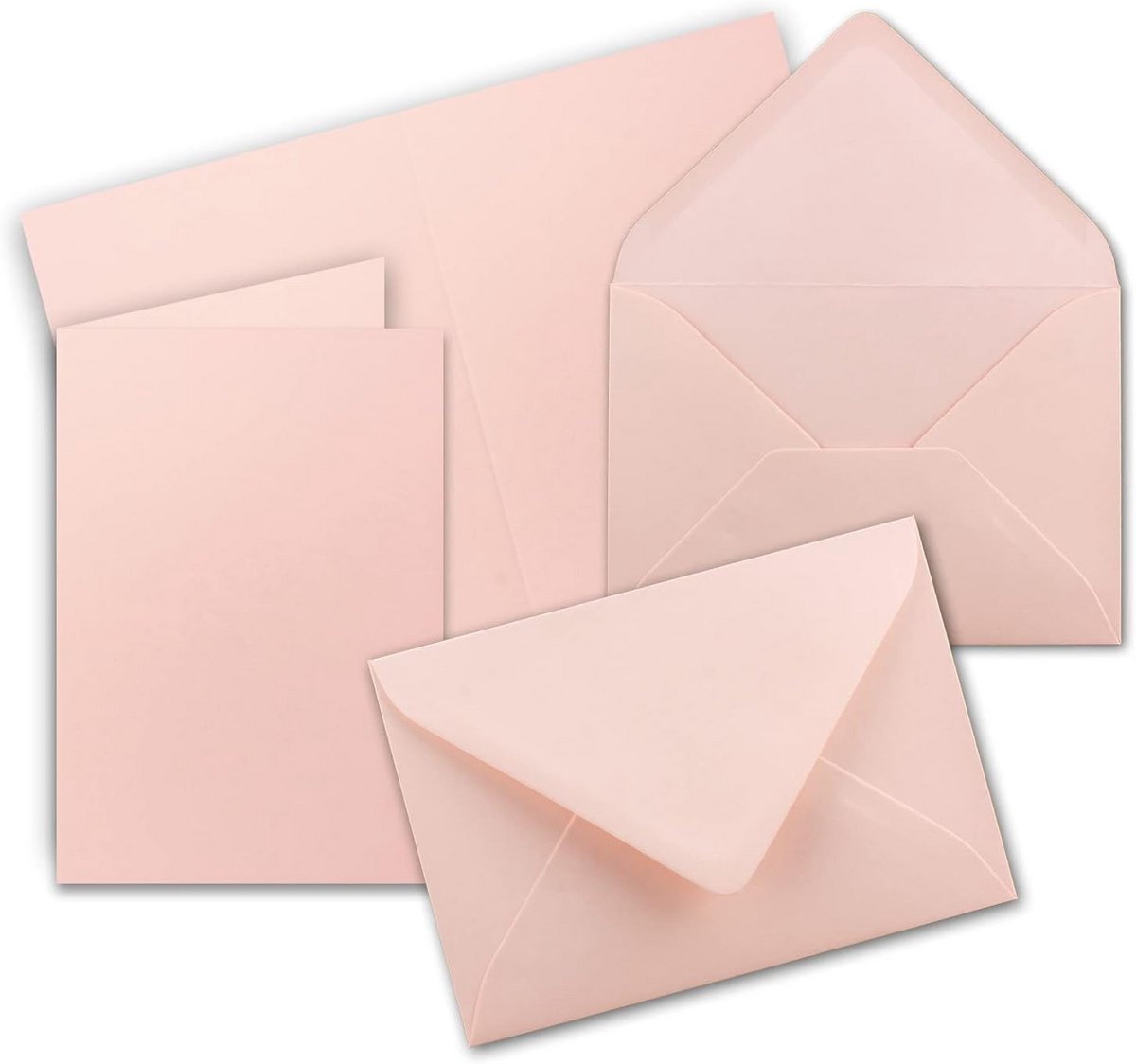 20 Stuks Roze Vouw- en Dubbele Kaarten met Enveloppen DIN A6 / C6 - 14,8 x 10,5 cm
