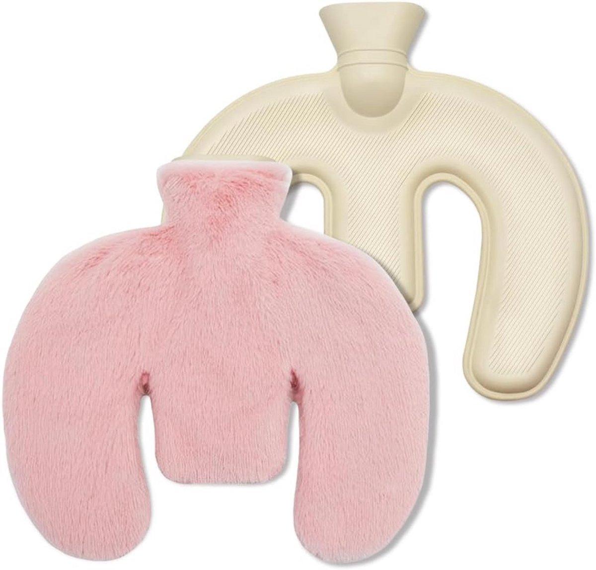 U-vormige Warmwaterkruik voor Nek en Schouders met Zachte Antislip Hoes